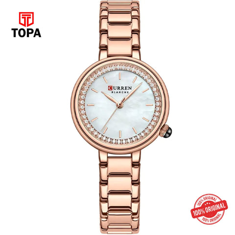 Topa Curren-9089-RS-WHT-Metal-Band-Women-Watch - Product Image 1