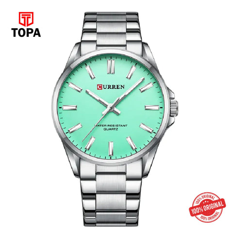 Topa Curren-9090G-CH-AQUA-Metal-Band-Men-Watch - Product Image 1