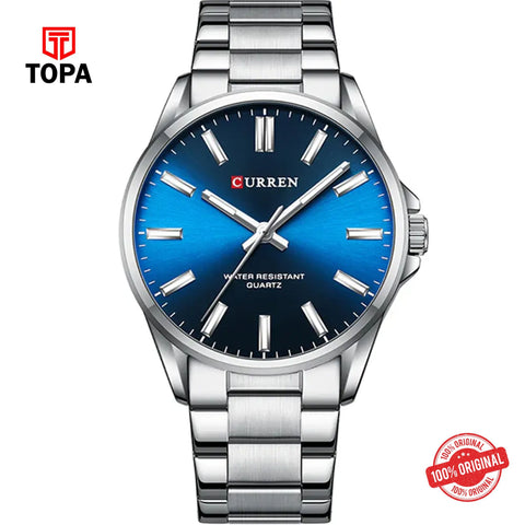 Topa Curren-9090G-CH-BLU-Metal-Band-Men-Watch - Product Image 1