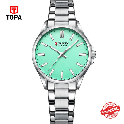 Topa Curren-9090L-CH-AQUA-Metal-Band-Women-Watch - Product Image 1