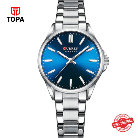 Topa Curren-9090L-CH-BLU-Metal-Band-Women-Watch - Product Image 1