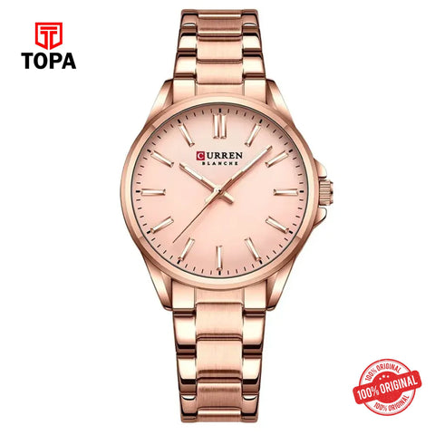 Topa Curren-9090L-RG-PNK-Metal-Band-Women-Watch - Product Image 1