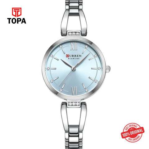 Topa Curren-9092L-CH-SBLU-Metal-Band-Women-Watch - Product Image 1