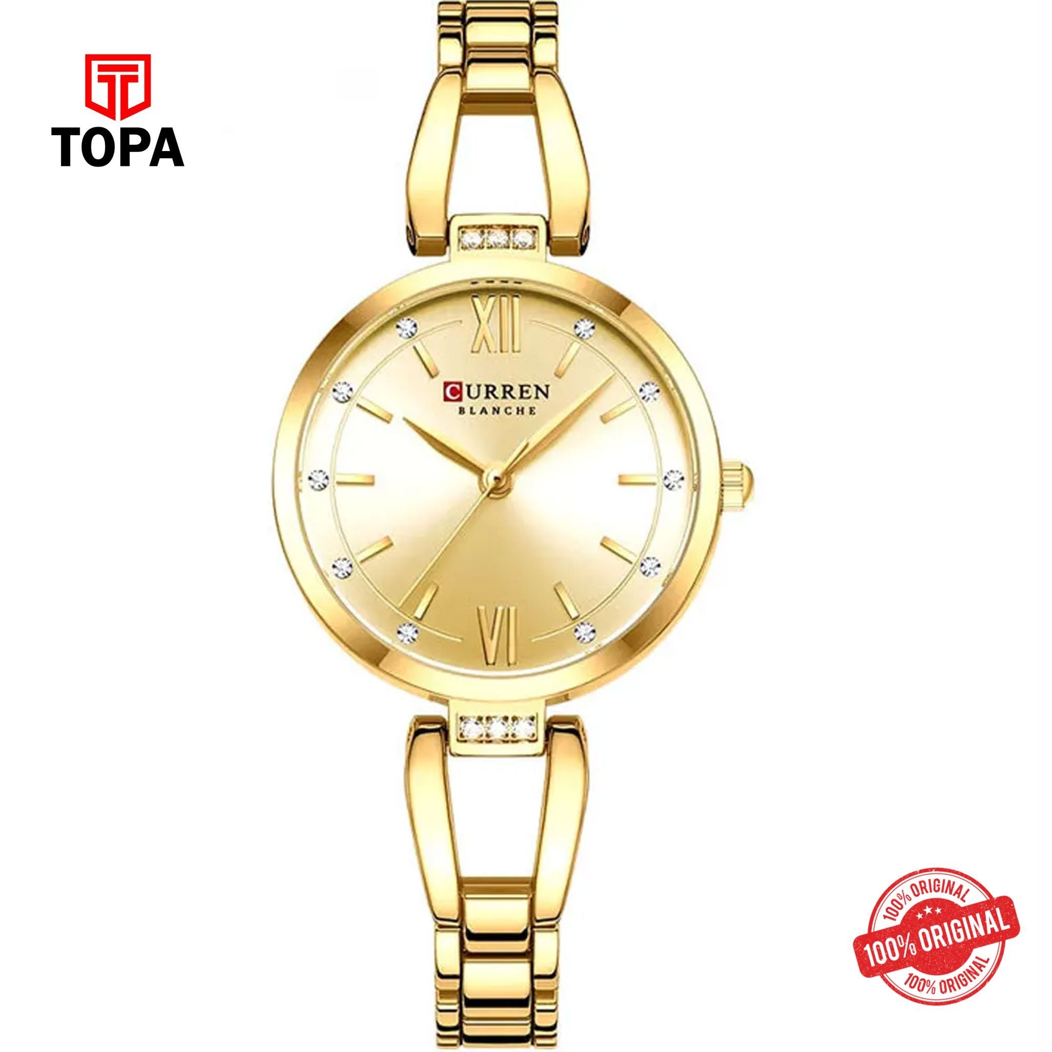 Topa Curren-9092L-GLD-Metal-Band-Women-Watch - Product Image 1