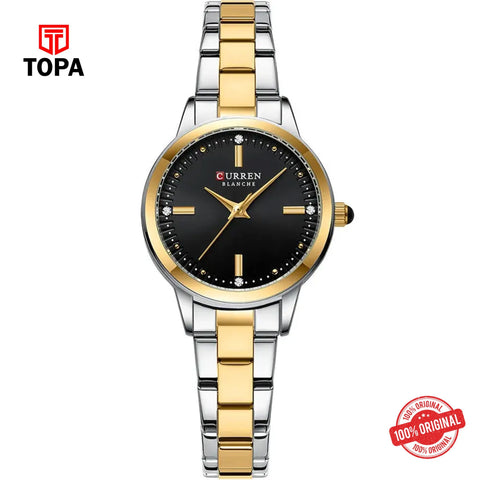 Topa Curren-9094L-TTGLD-BLK-Metal-Band-Women-Watch - Product Image 1