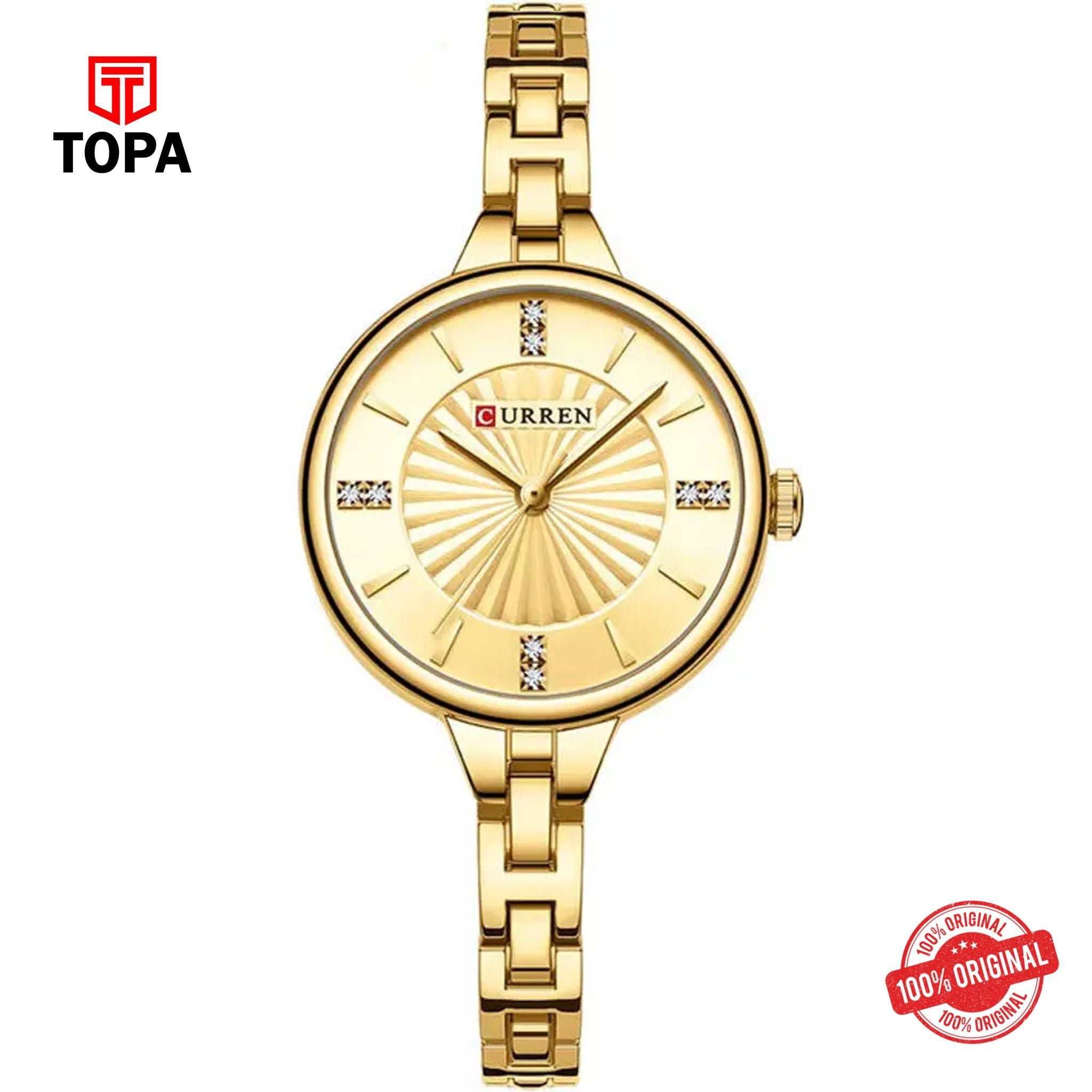 Topa Curren-9097L-GLD-Metal-Band-Women-Watch - Product Image 1