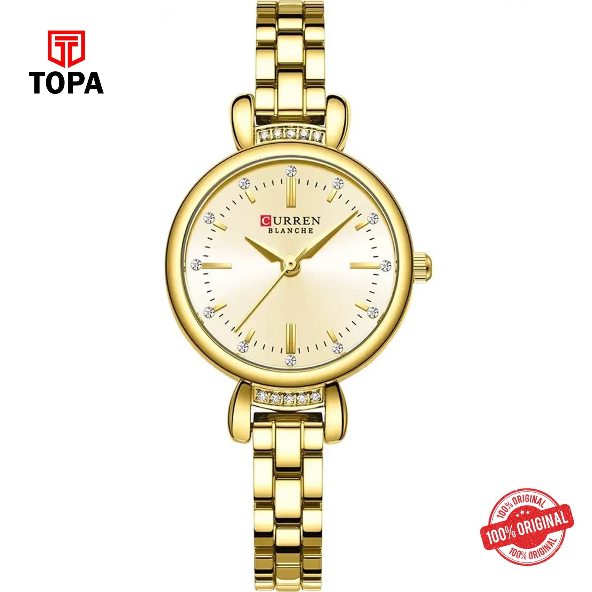 Topa Curren-9098L-GLD-Metal-Band-Women-Watch - Product Image 1