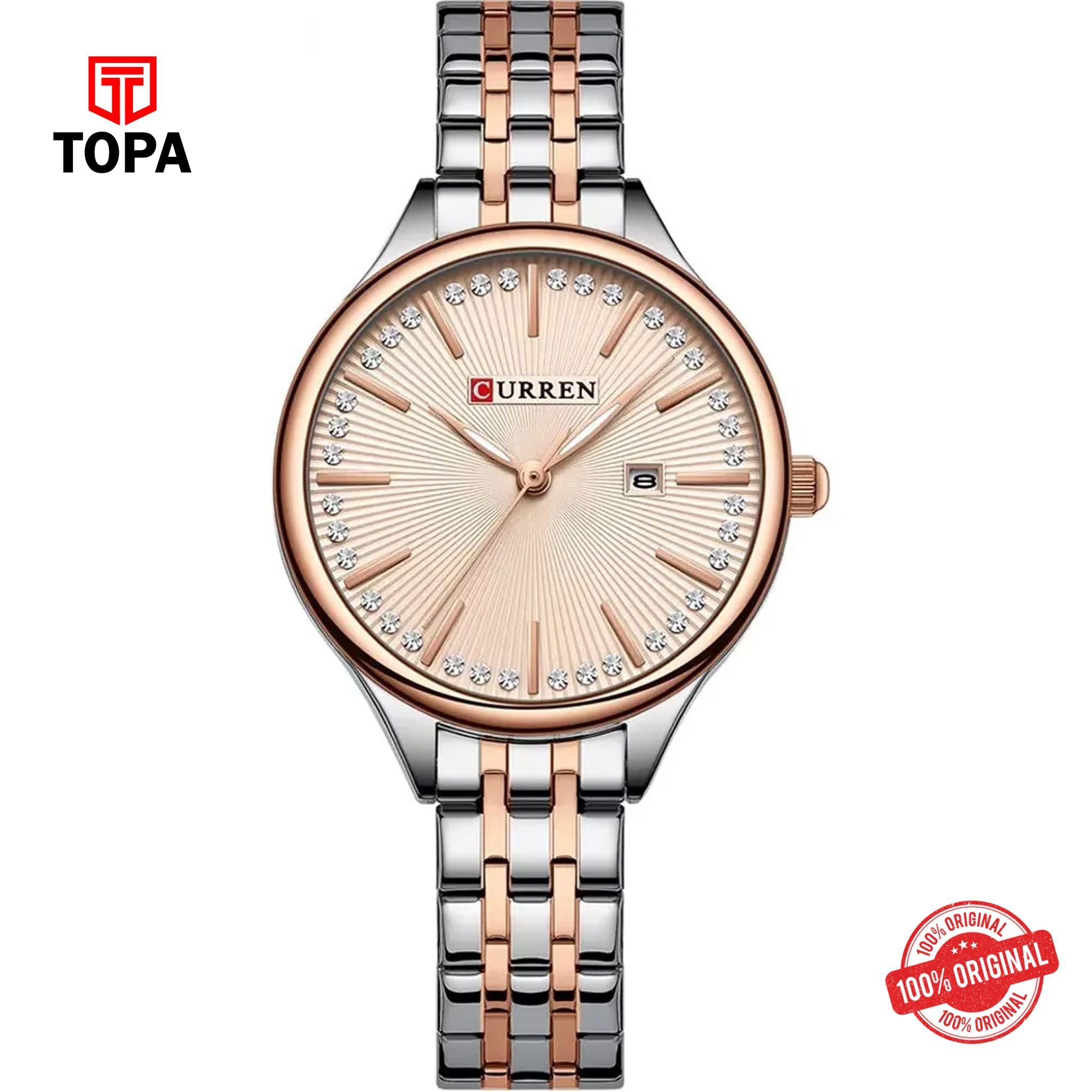 Topa Curren-9099L-TTRG-RG-Metal-Band-Women-Watch - Product Image 1
