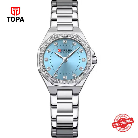 Topa Curren-9100L-CH-BLU-Metal-Band-Women-Watch - Product Image 1