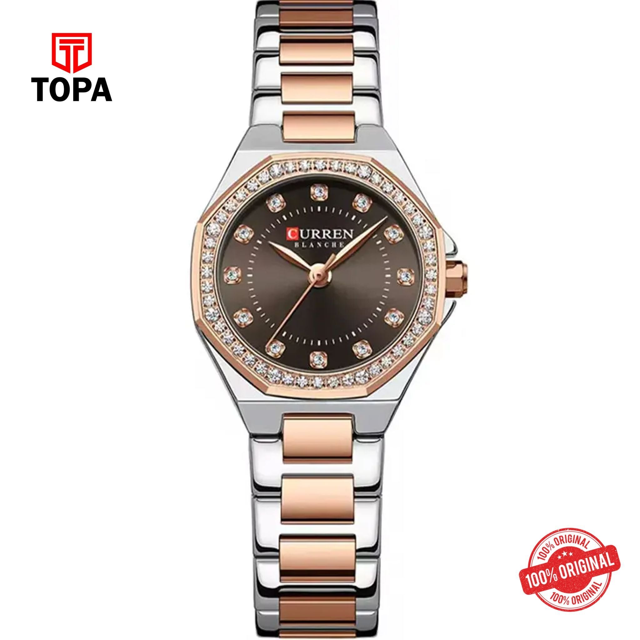 Topa Curren-9100L-TTRG-GRY-Metal-Band-Women-Watch - Product Image 1