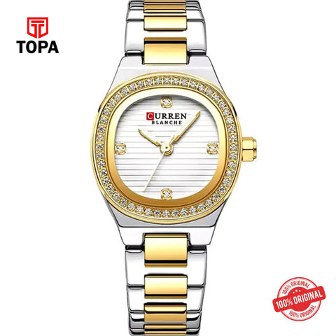 Topa Curren-9101L-TTGLD-WHT-Metal-Band-Women-Watch - Product Image 1