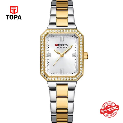 Topa Curren-9102L-TTGLD-WHT-Metal-Band-Women-Watch - Product Image 1