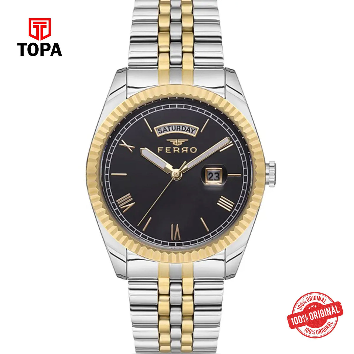 Topa Ferro-F11130A-D2-Metal-Band-Men-Watch - Product Image 1