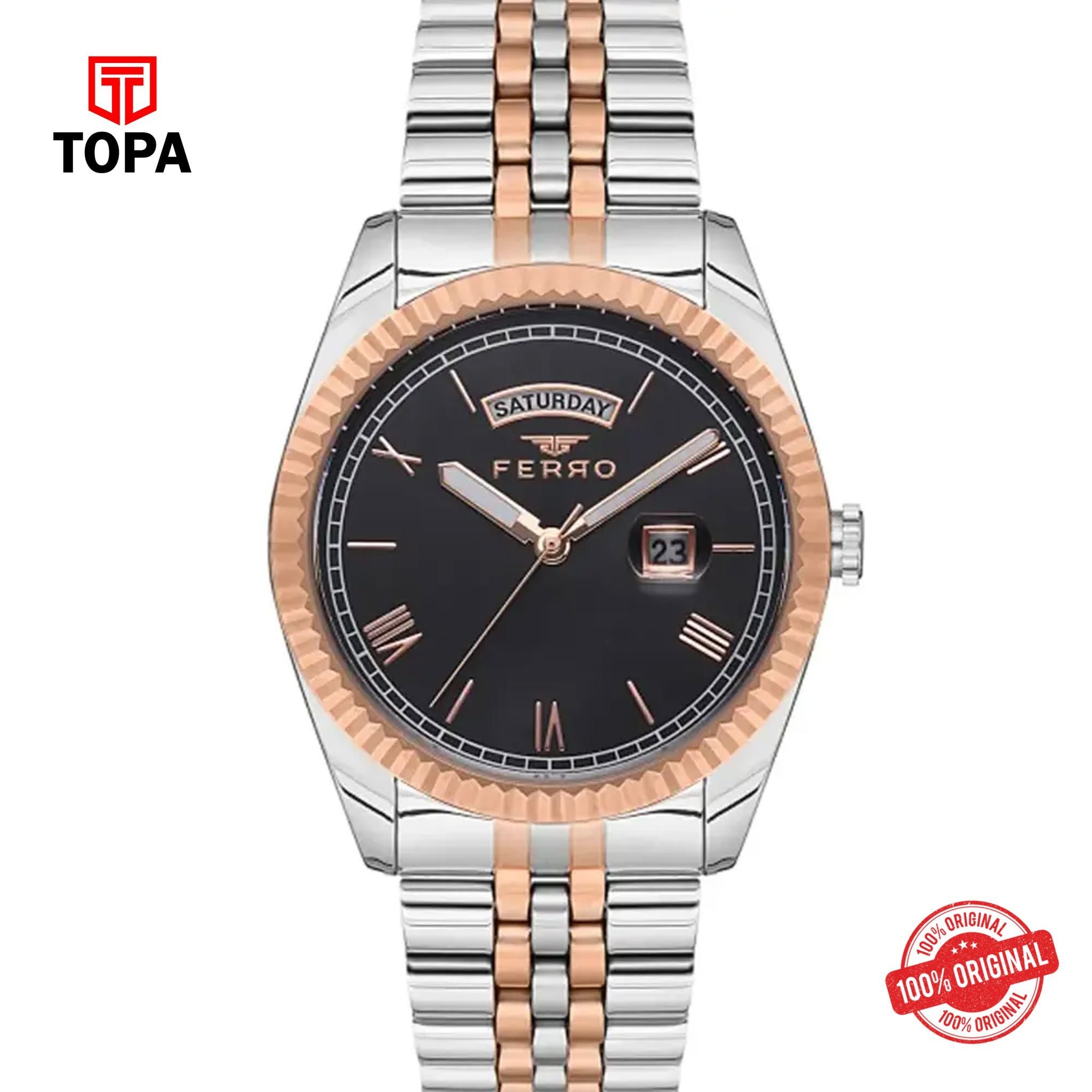 Topa Ferro-F11130A-E2-Metal-Band-Men-Watch - Product Image 1