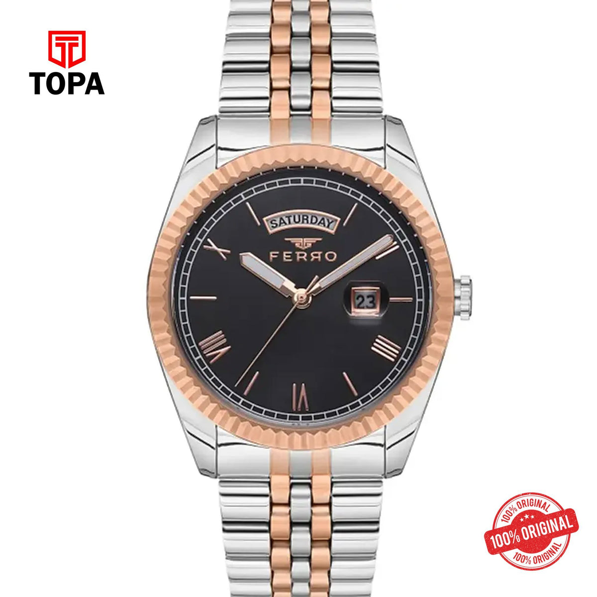 Topa Ferro-F11130A-E2-Metal-Band-Men-Watch - Product Image 1