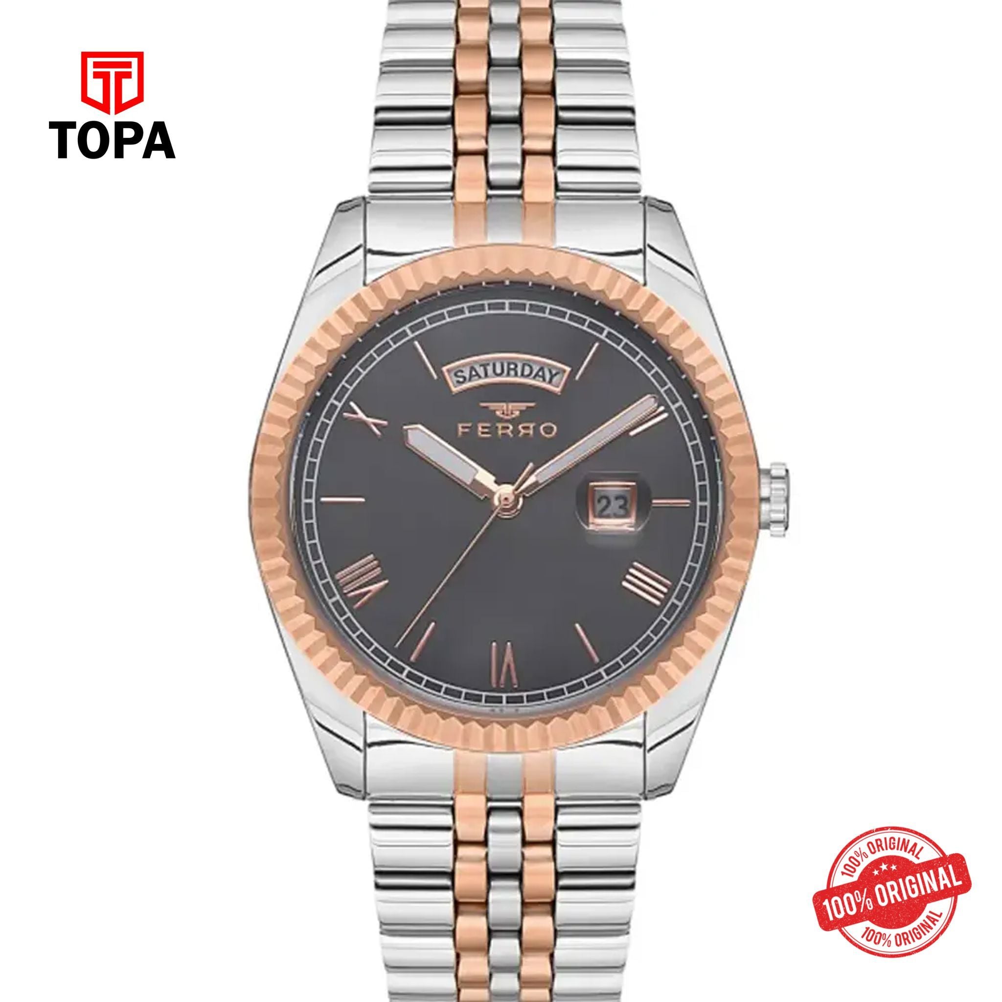 Topa Ferro-F11130A-E4-Metal-Band-Men-Watch - Product Image 1