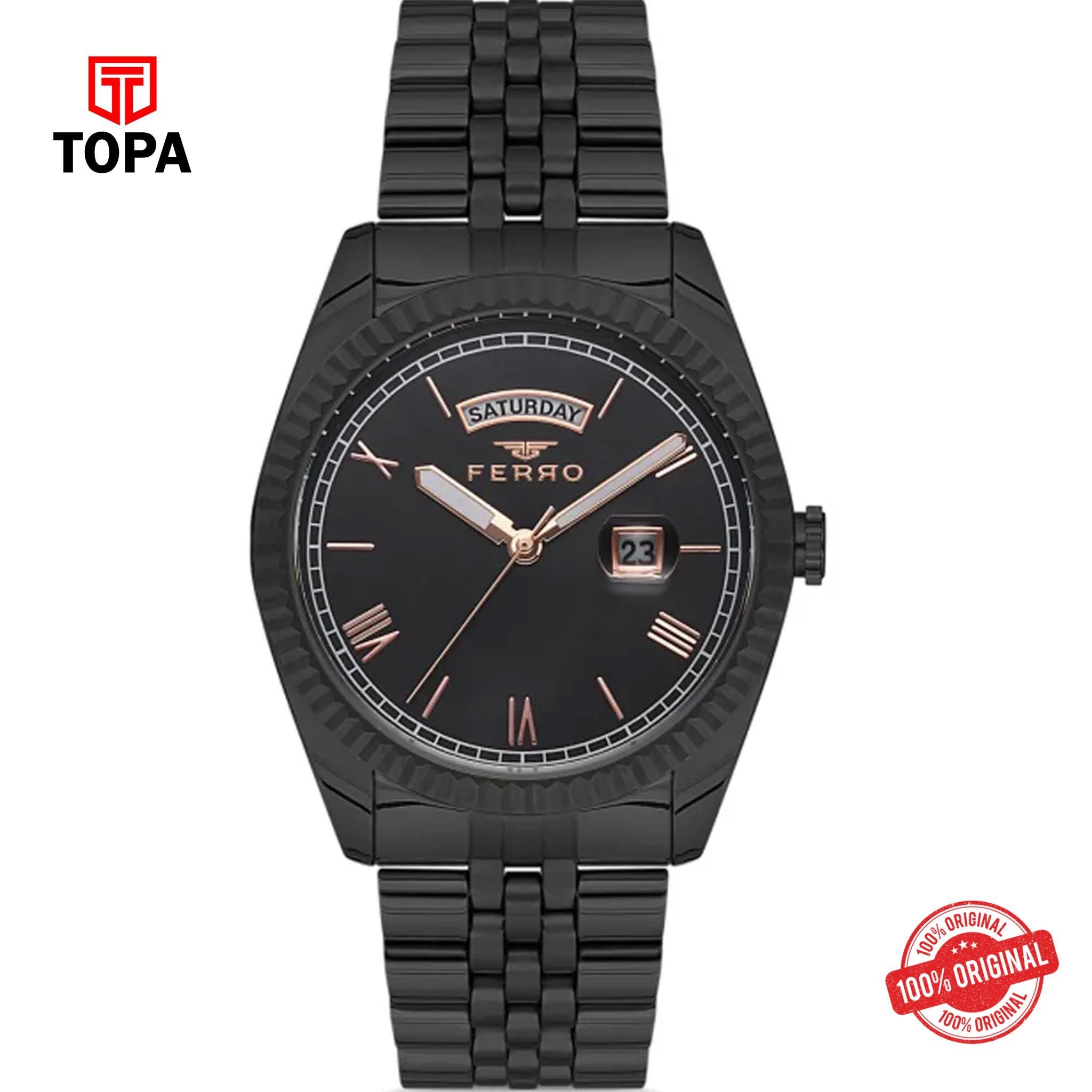 Topa Ferro-F11130A-G-Metal-Band-Men-Watch - Product Image 1