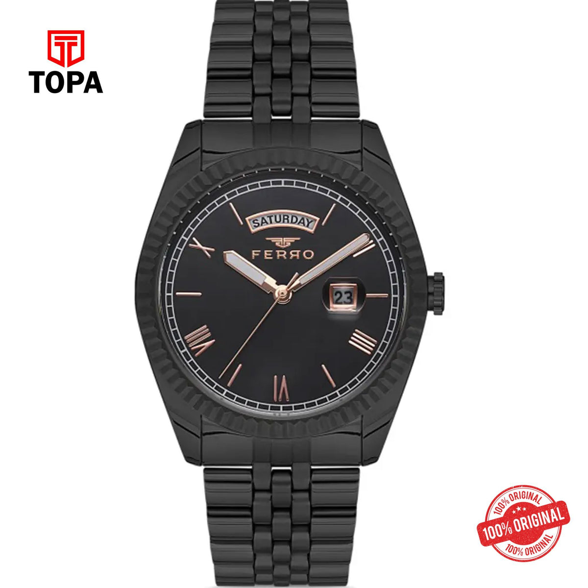 Topa Ferro-F11130A-G-Metal-Band-Men-Watch - Product Image 1