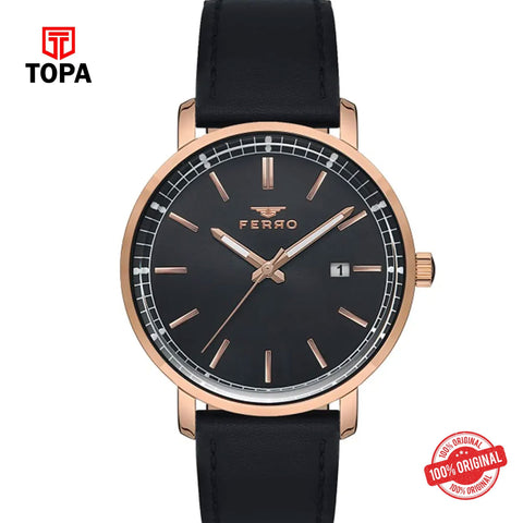 Topa Ferro-F11148B-R-Leather-Band-Men-Watch - Product Image 1