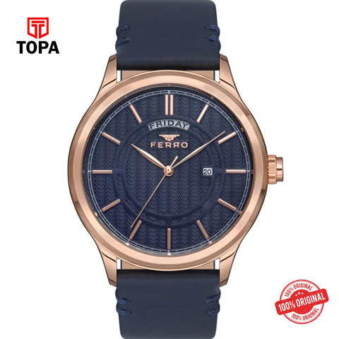 Topa Ferro-F11159B-T-Leather-Band-Men-Watch - Product Image 1
