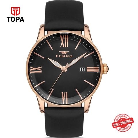 Topa Ferro-F11182B-R-Leather-Band-Men-Watch - Product Image 1