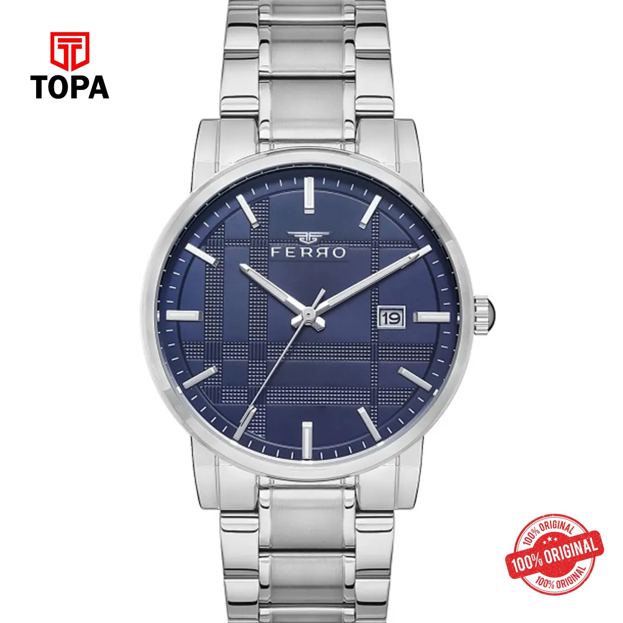 Topa Ferro-F11183A-A3-Metal-Band-Men-Watch - Product Image 1