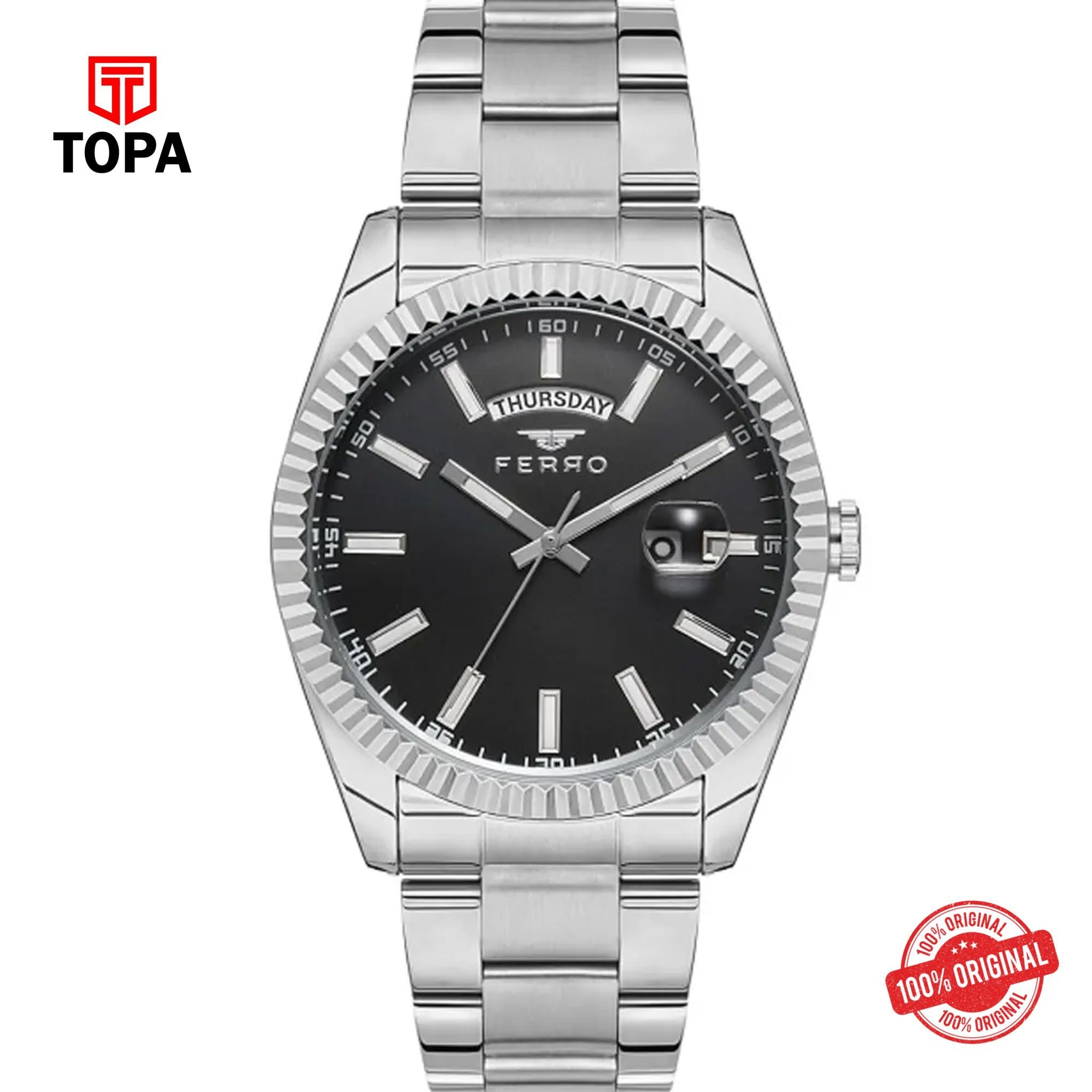 Topa Ferro-F11211A-A2-Metal-Band-Men-Watch - Product Image 1