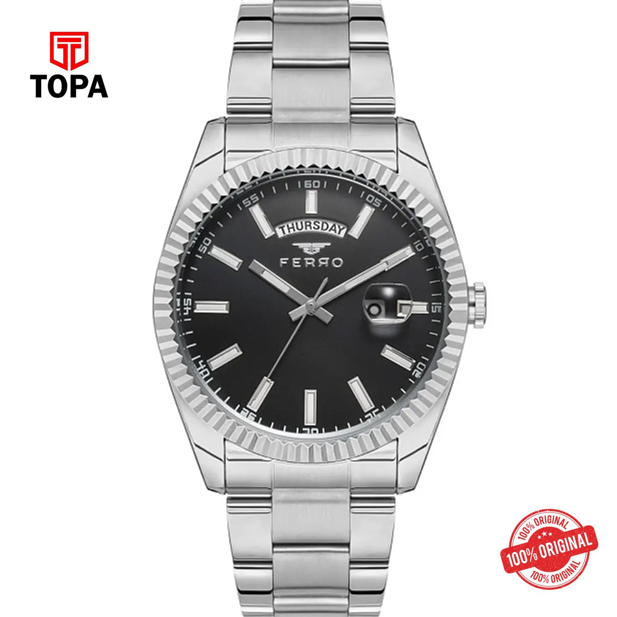 Topa Ferro-F11211A-A2-Metal-Band-Men-Watch - Product Image 1