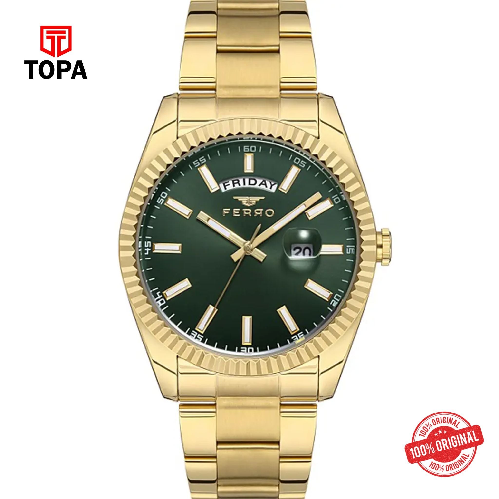 Topa Ferro-F11211A-B6-Metal-Band-Men-Watch - Product Image 1