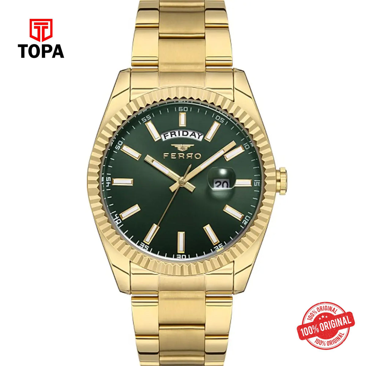 Topa Ferro-F11211A-B6-Metal-Band-Men-Watch - Product Image 1