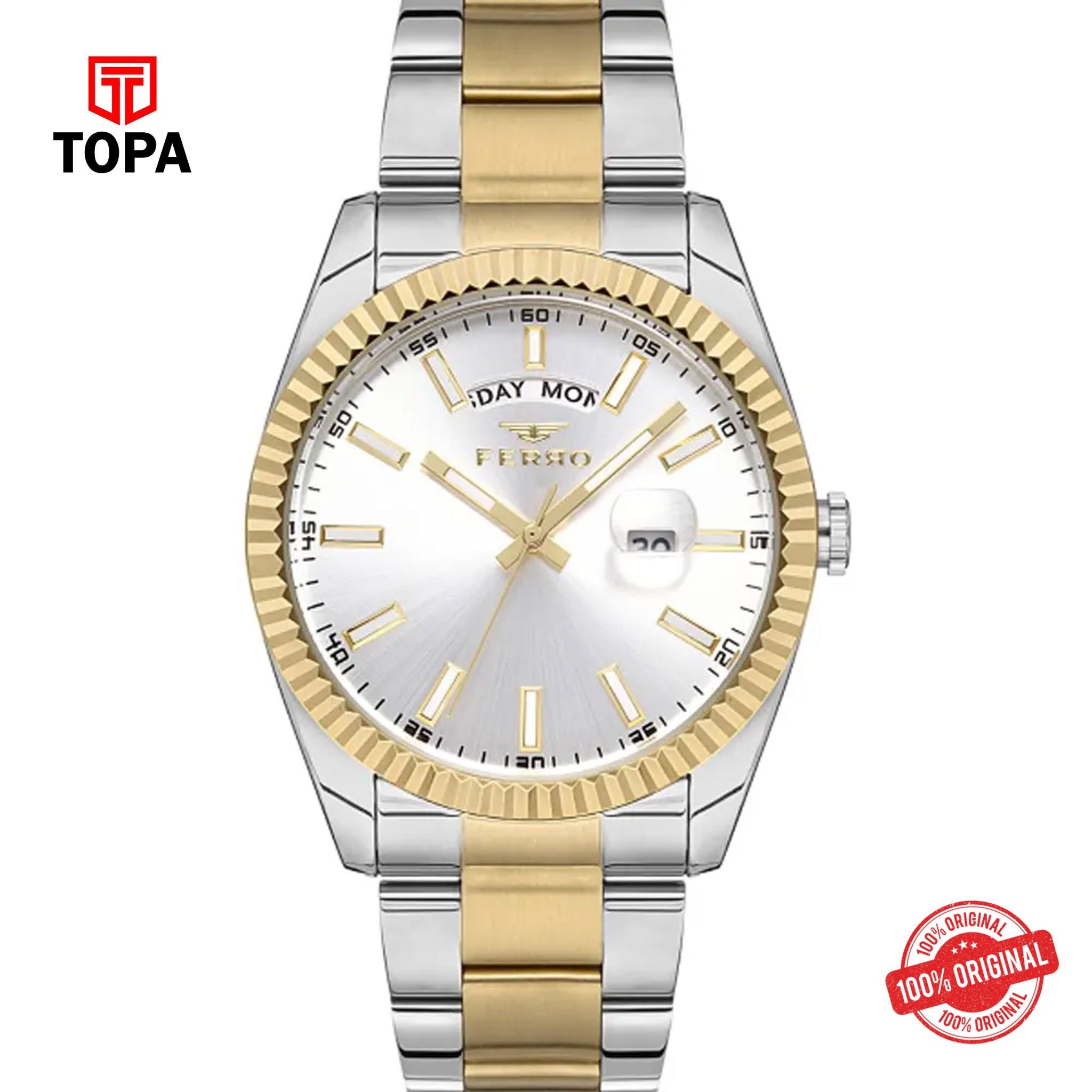 Topa Ferro-F11211A-D-Metal-Band-Men-Watch - Product Image 1