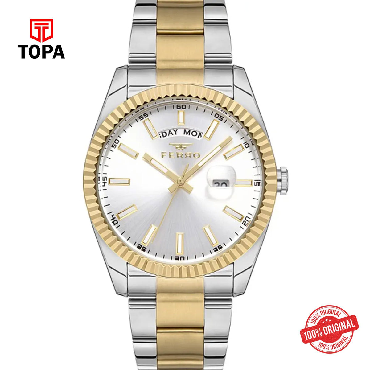 Topa Ferro-F11211A-D-Metal-Band-Men-Watch - Product Image 1