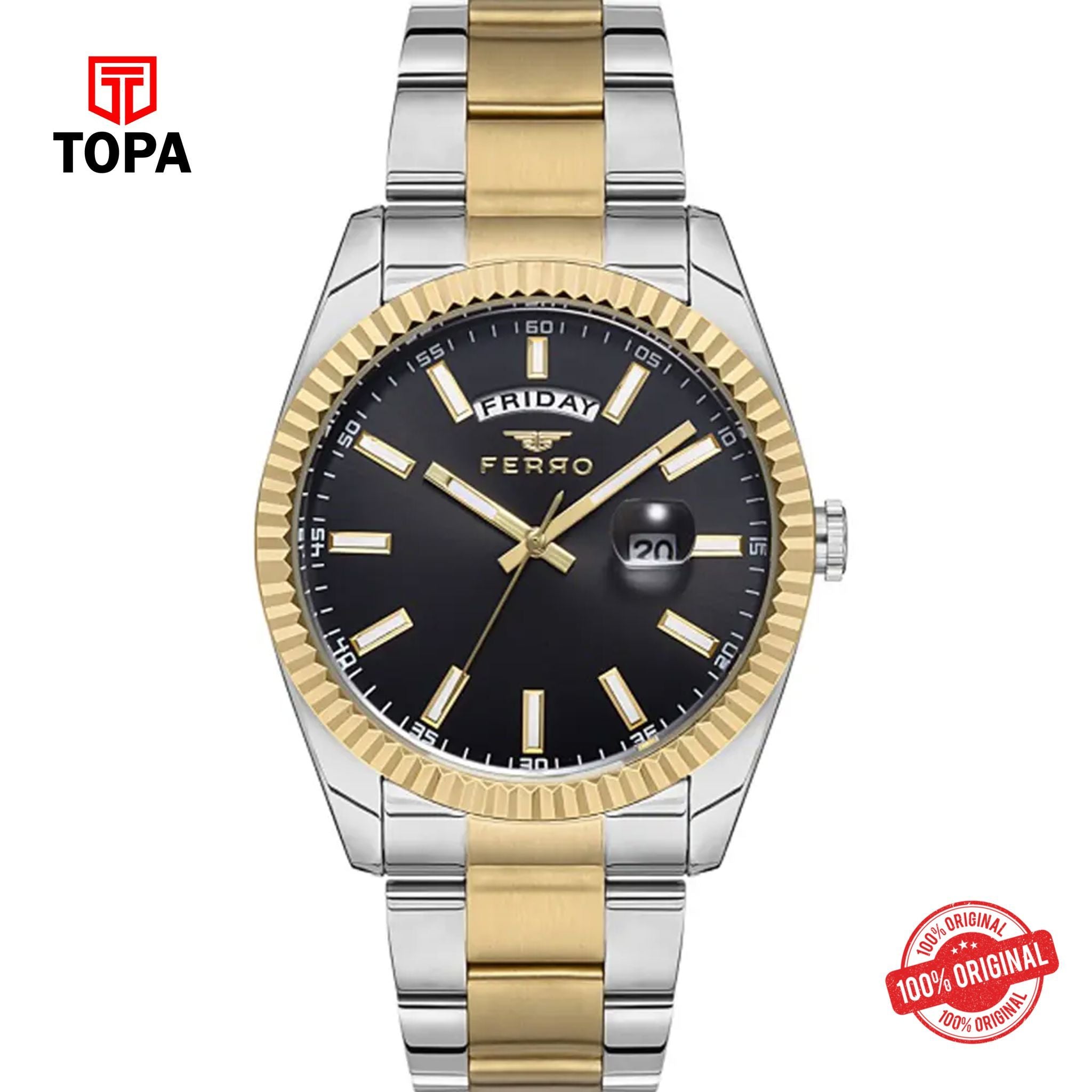 Topa Ferro-F11211A-D2-Metal-Band-Men-Watch - Product Image 1