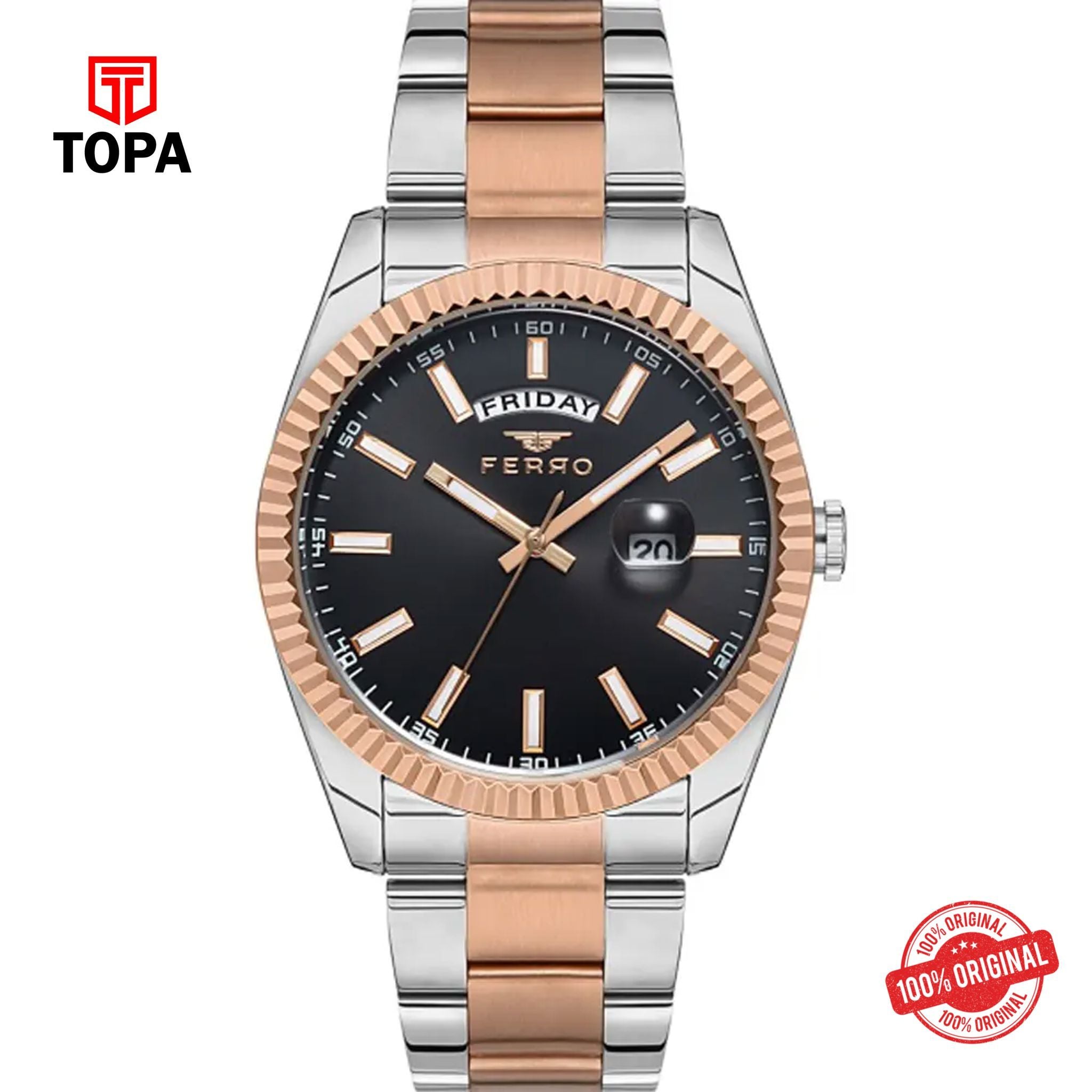 Topa Ferro-F11211A-E2-Metal-Band-Men-Watch - Product Image 1