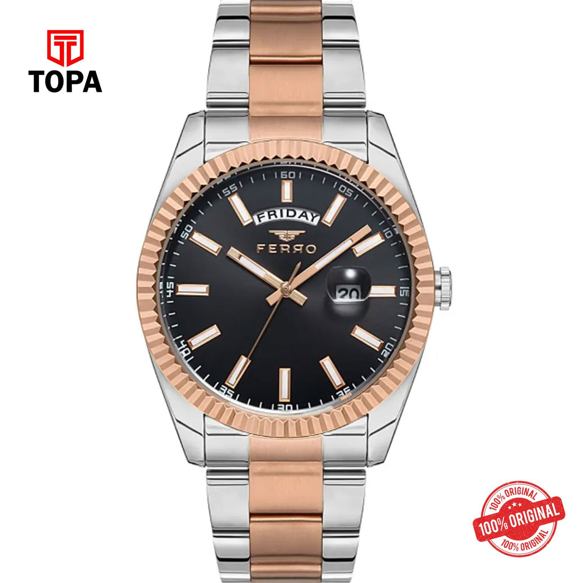 Topa Ferro-F11211A-E2-Metal-Band-Men-Watch - Product Image 1
