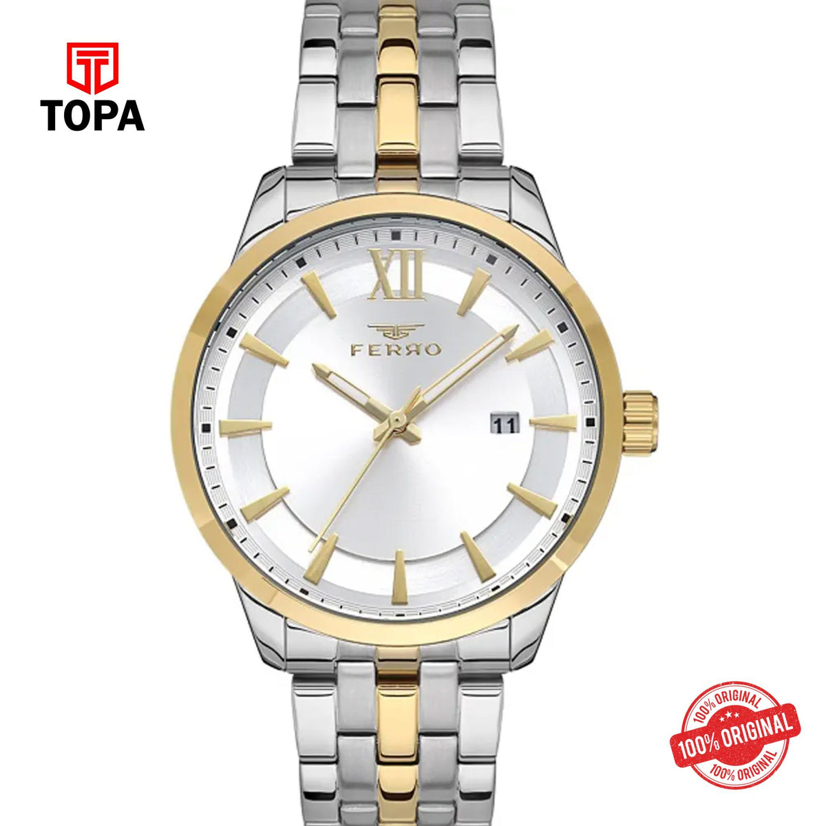Topa Ferro-F11220A-D-Metal-Band-Men-Watch - Product Image 1