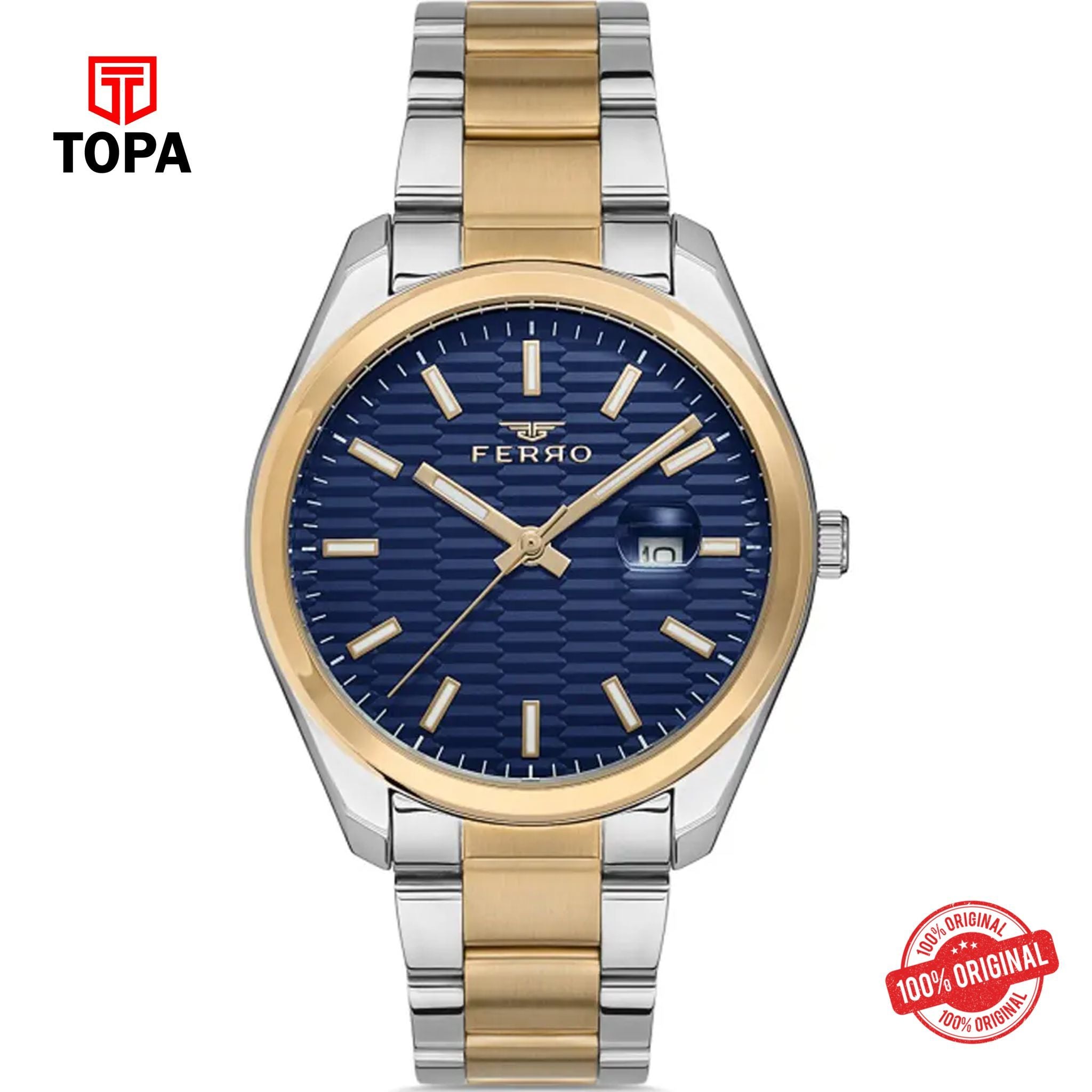 Topa Ferro-F11227A-D3-Metal-Band-Men-Watch - Product Image 1
