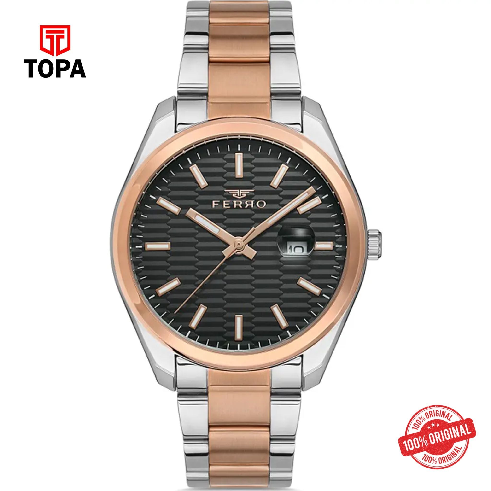 Topa Ferro-F11227A-E2-Metal-Band-Men-Watch - Product Image 1