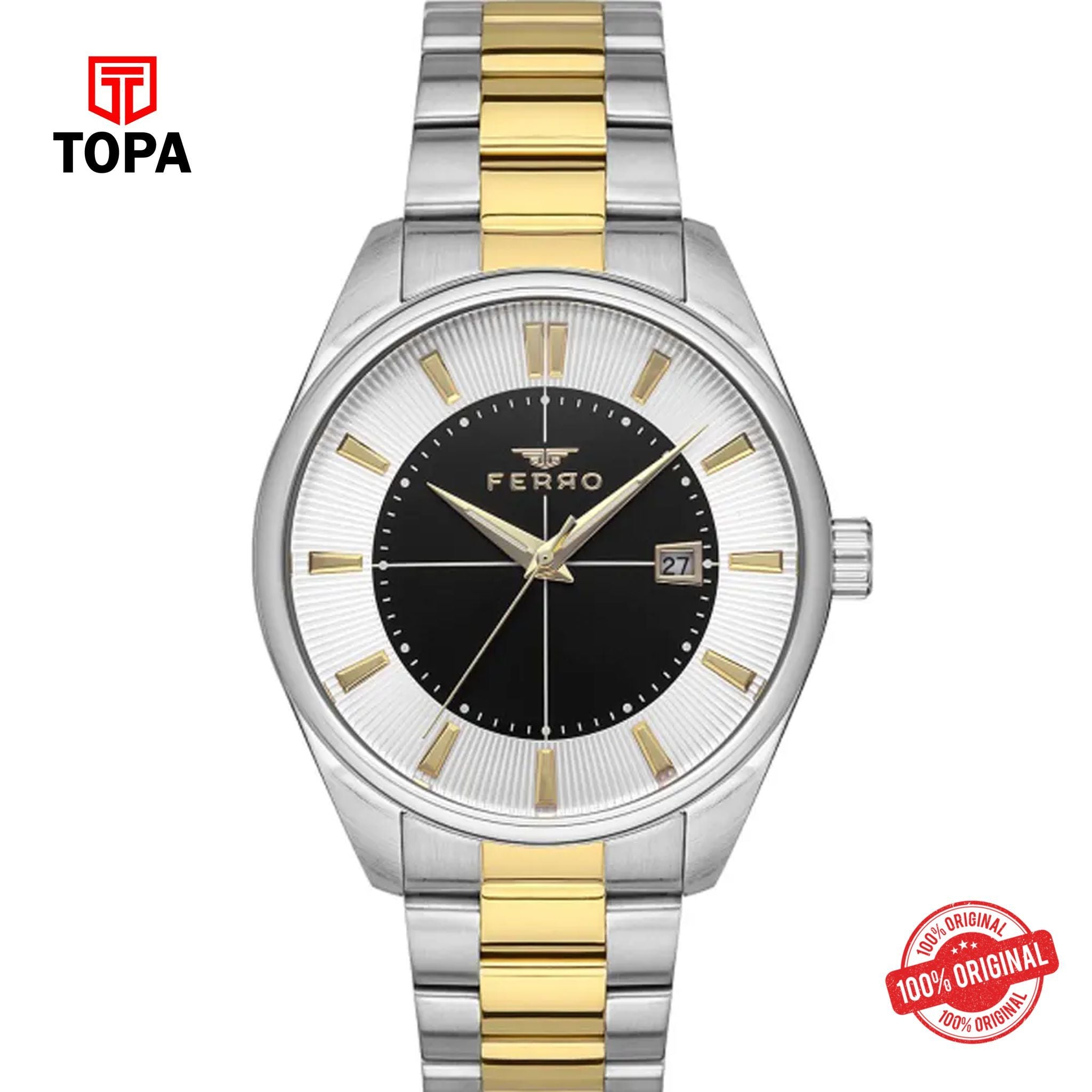 Topa Ferro-F11239A-D2-Metal-Band-Men-Watch - Product Image 1
