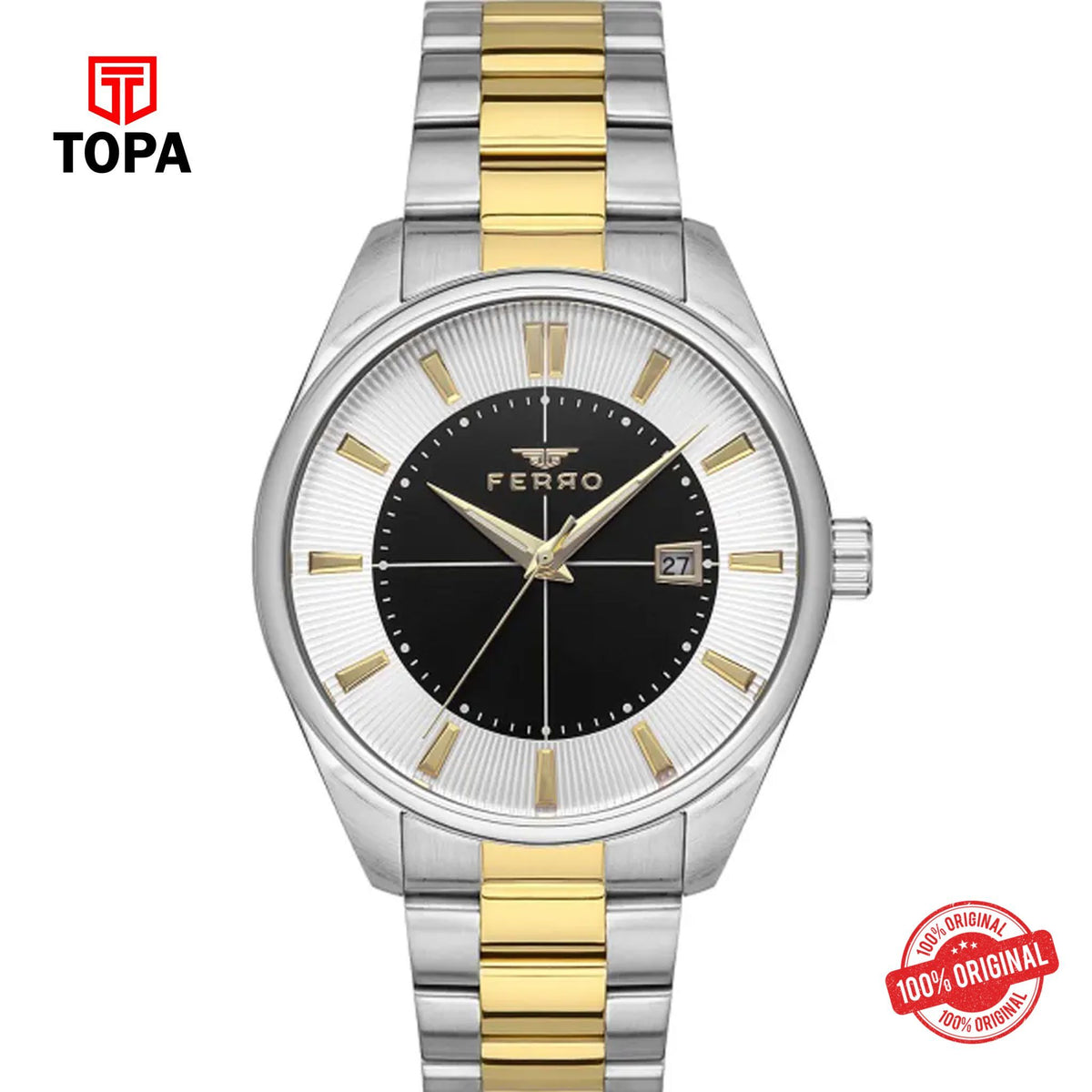 Topa Ferro-F11239A-D2-Metal-Band-Men-Watch - Product Image 1