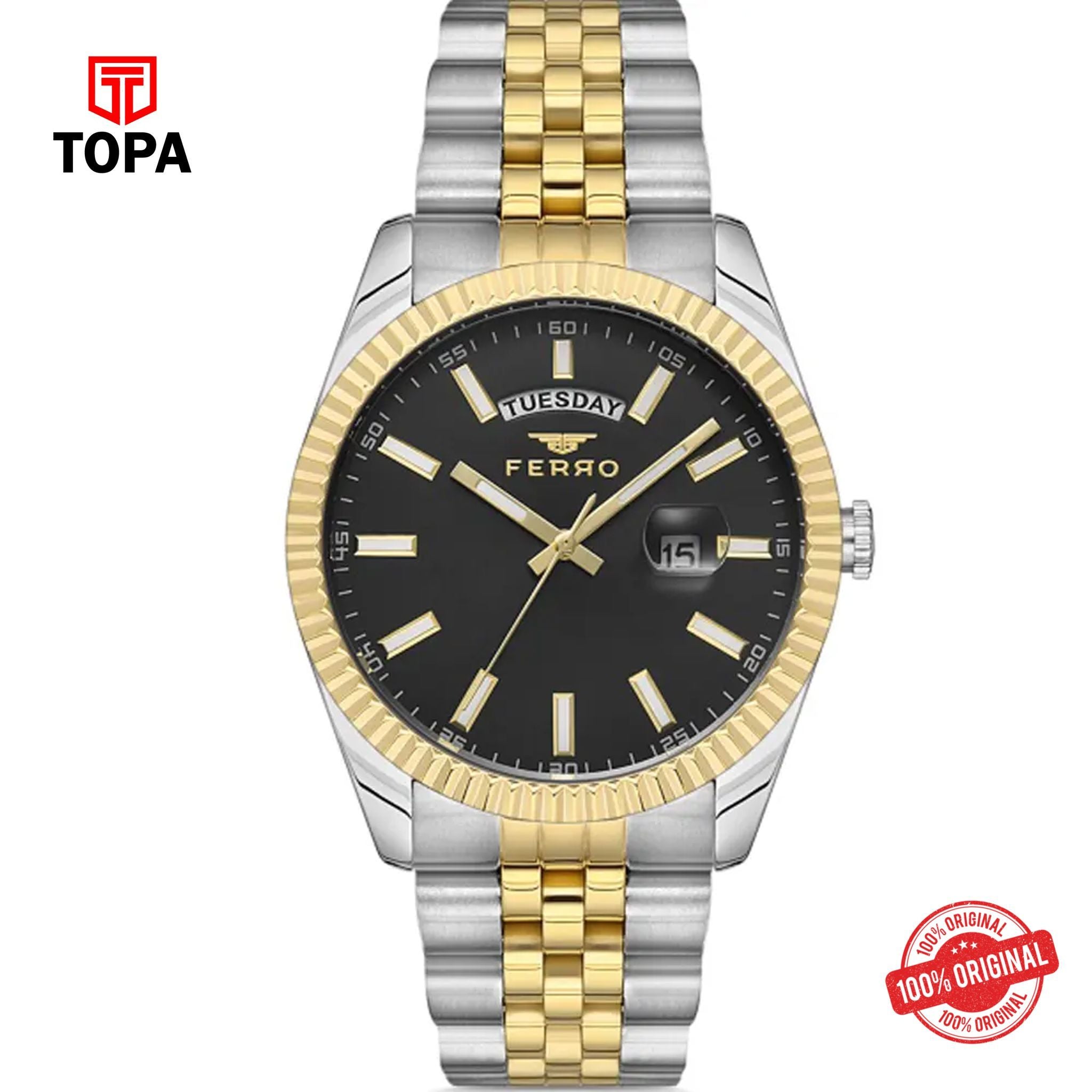 Topa Ferro-F11247A-D2-Metal-Band-Men-Watch - Product Image 1