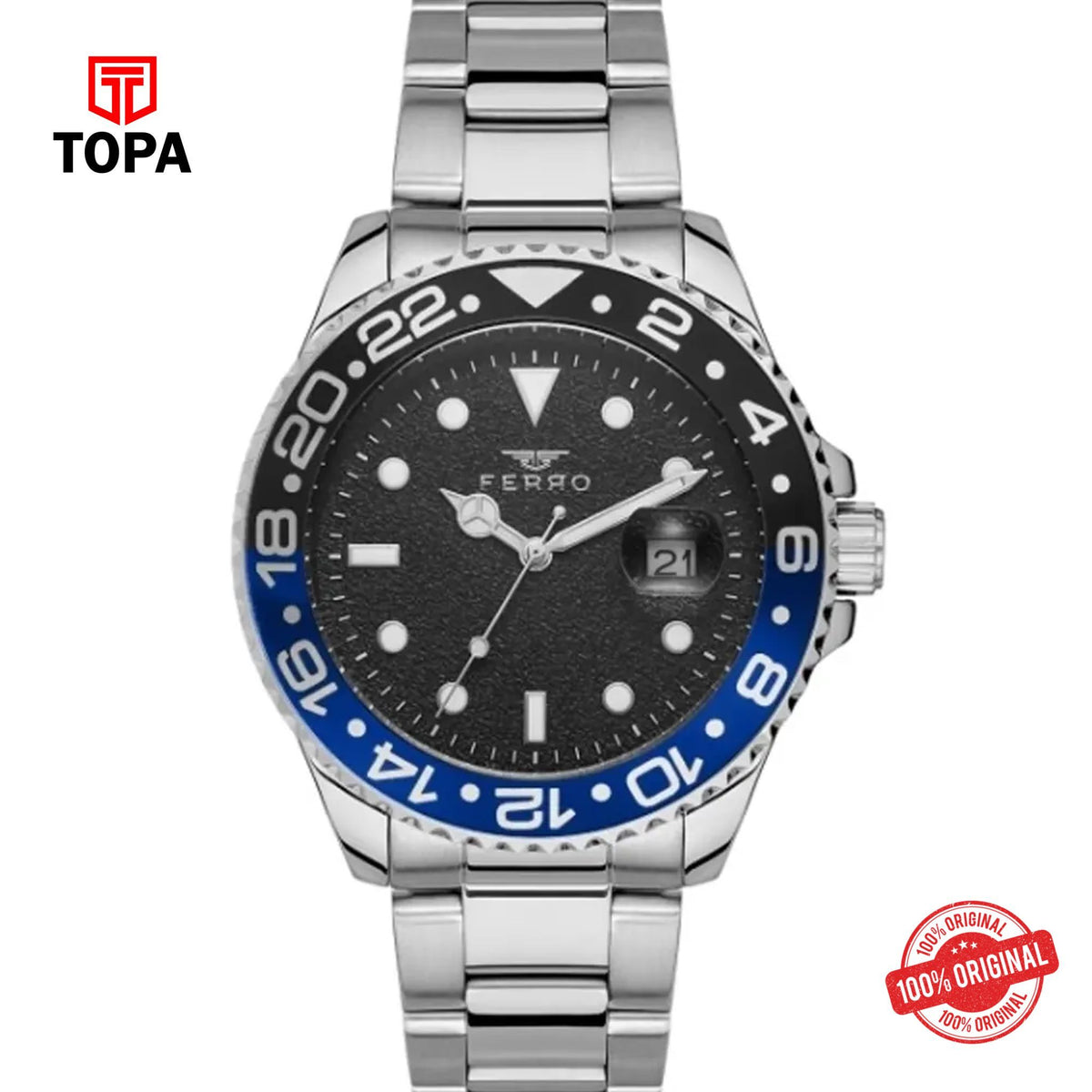 Topa Ferro-F11253A-A7-Metal-Band-Men-Watch - Product Image 1