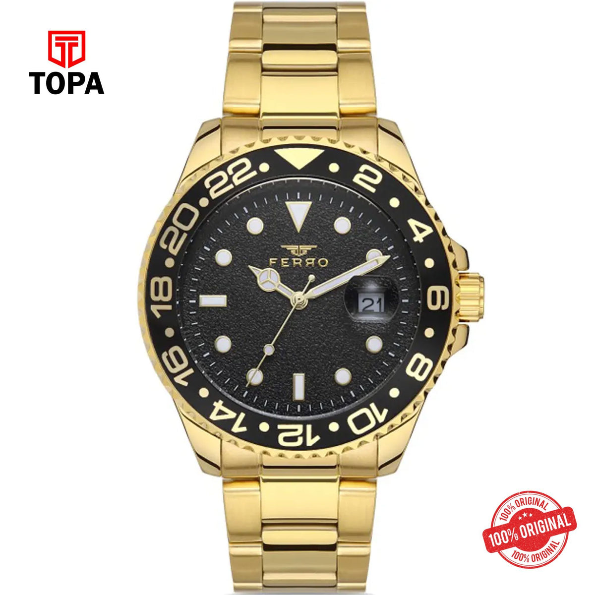 Topa Ferro-F11253A-B2-Metal-Band-Men-Watch - Product Image 1