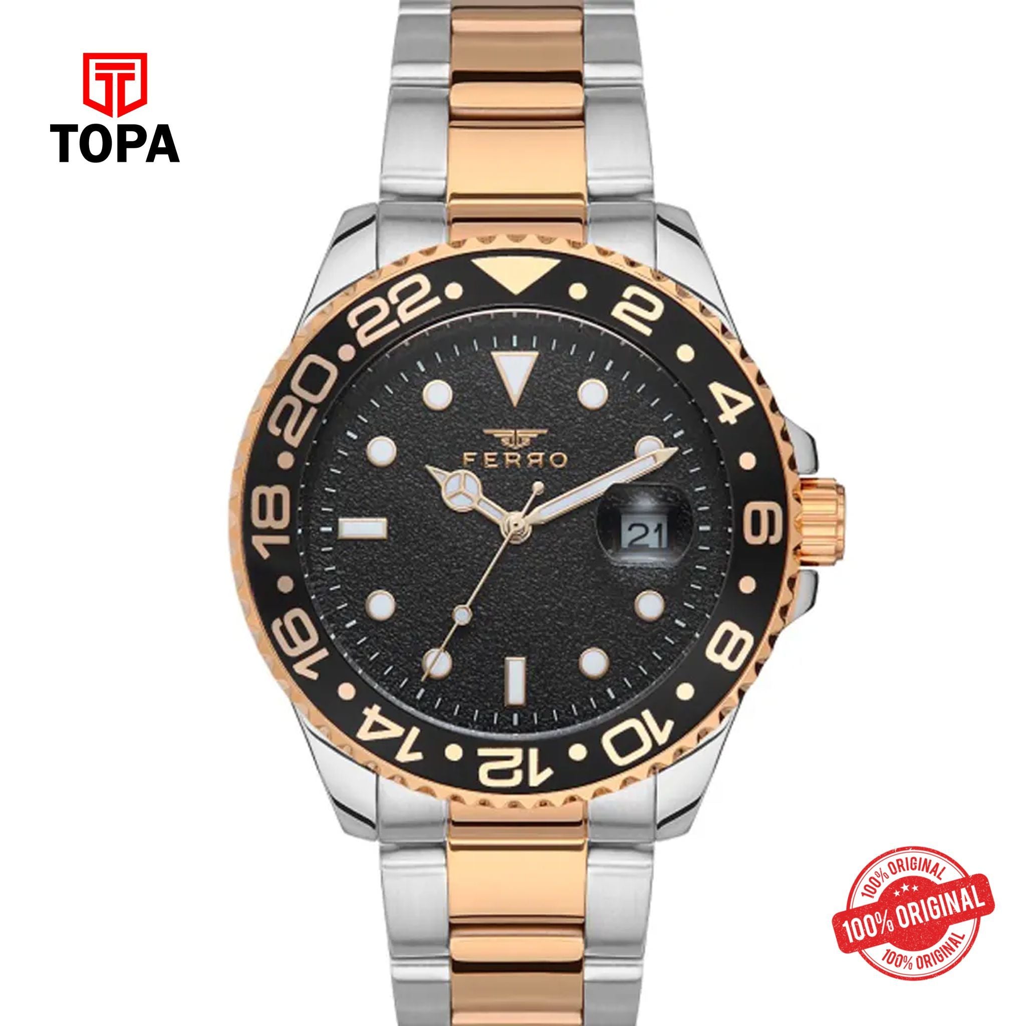 Topa Ferro-F11253A-E2-Metal-Band-Men-Watch - Product Image 1