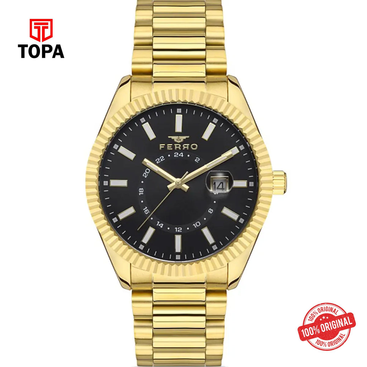 Topa Ferro-F11288A-B2-Metal-Band-Men-Watch - Product Image 1