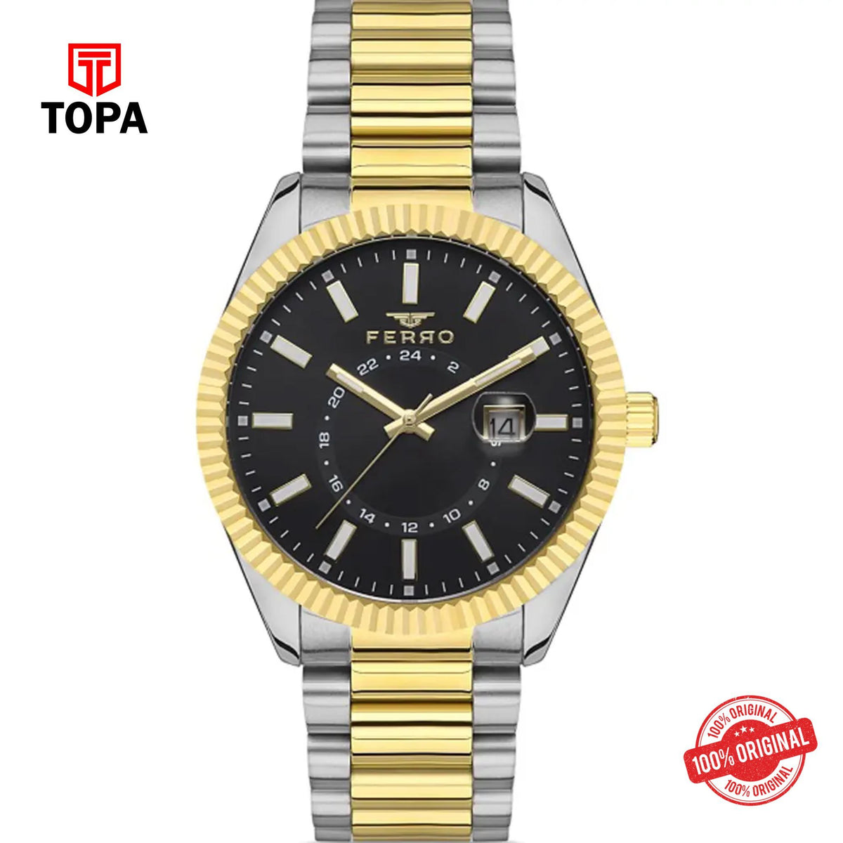 Topa Ferro-F11288A-D2-Metal-Band-Men-Watch - Product Image 1