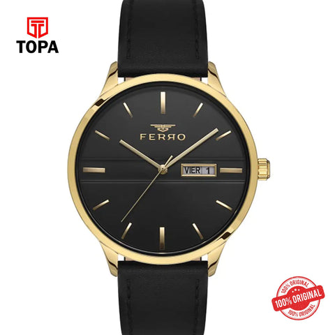 Topa Ferro-F11329B-N-Leather-Band-Men-Watch - Product Image 1
