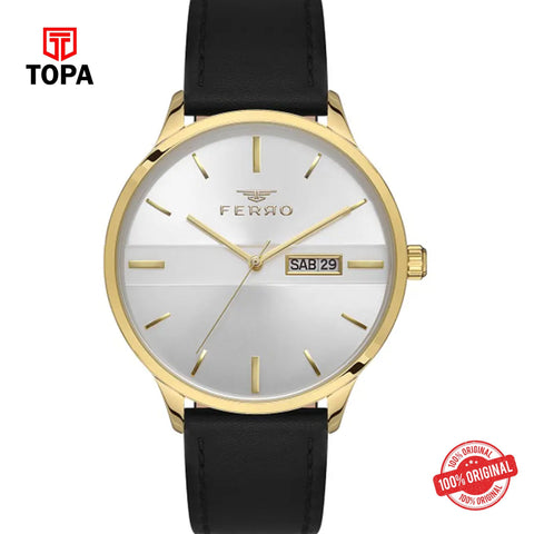 Topa Ferro-F11329B-N1-Leather-Band-Men-Watch - Product Image 1