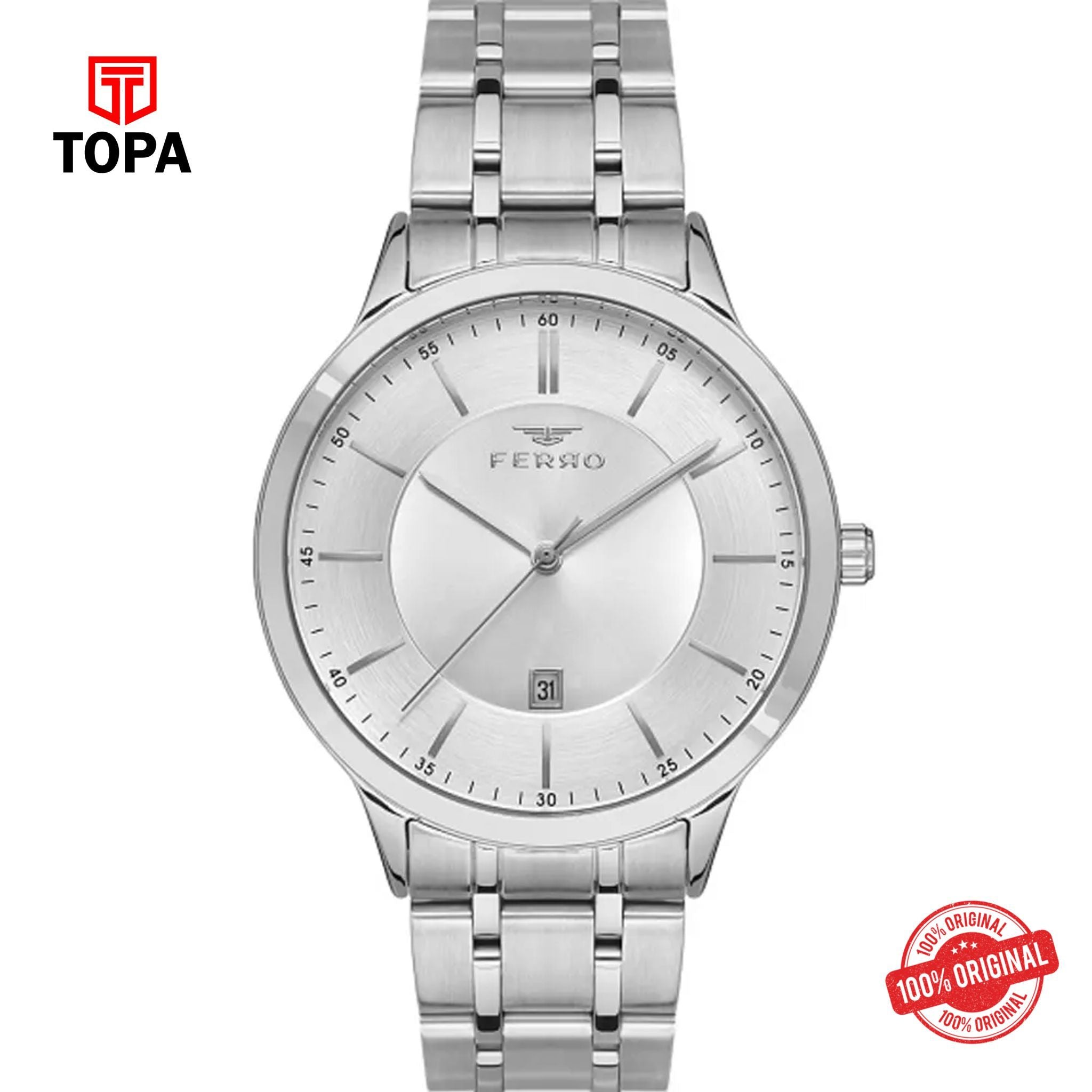 Topa Ferro-F11333A-A-Metal-Band-Men-Watch - Product Image 1