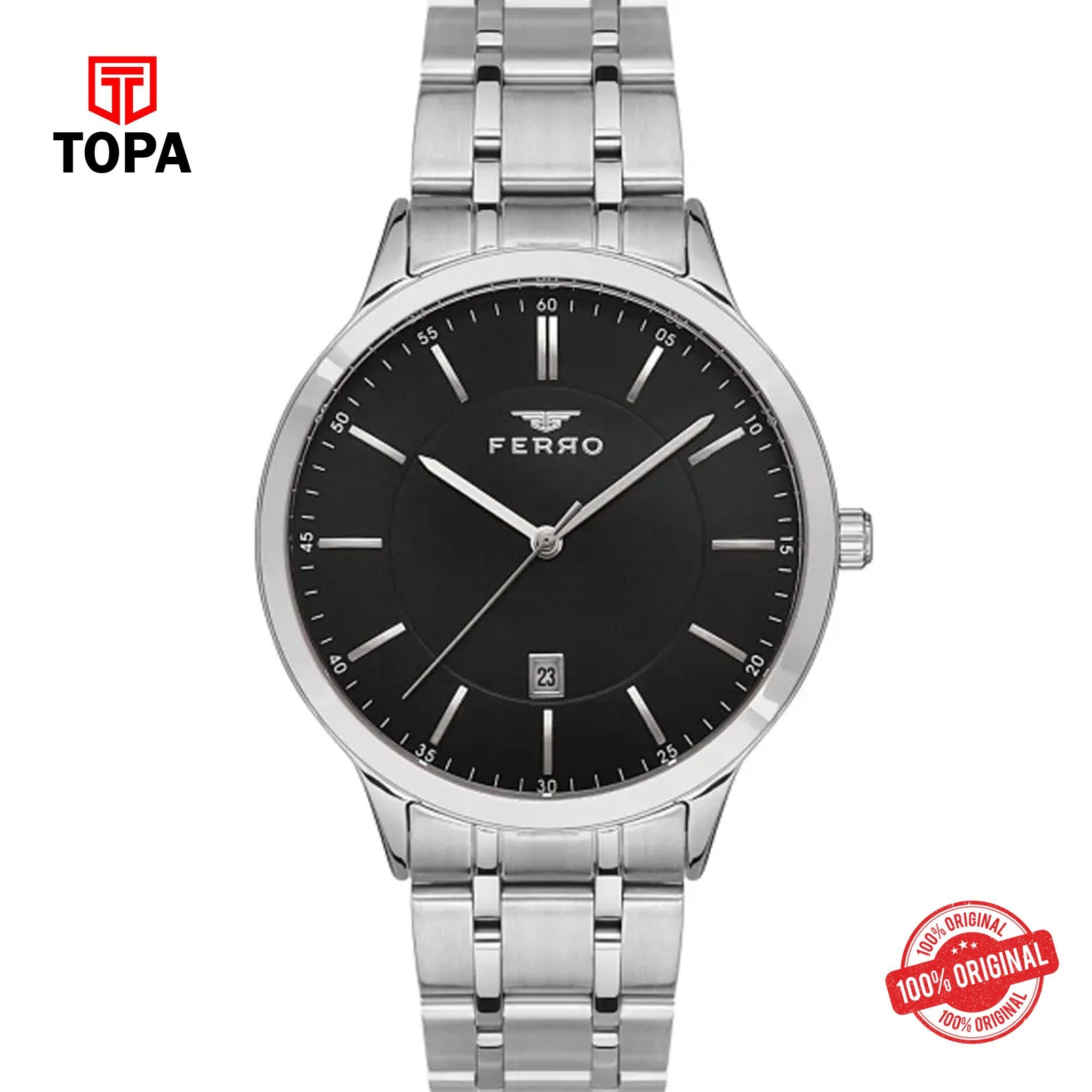 Topa Ferro-F11333A-A2-Metal-Band-Men-Watch - Product Image 1